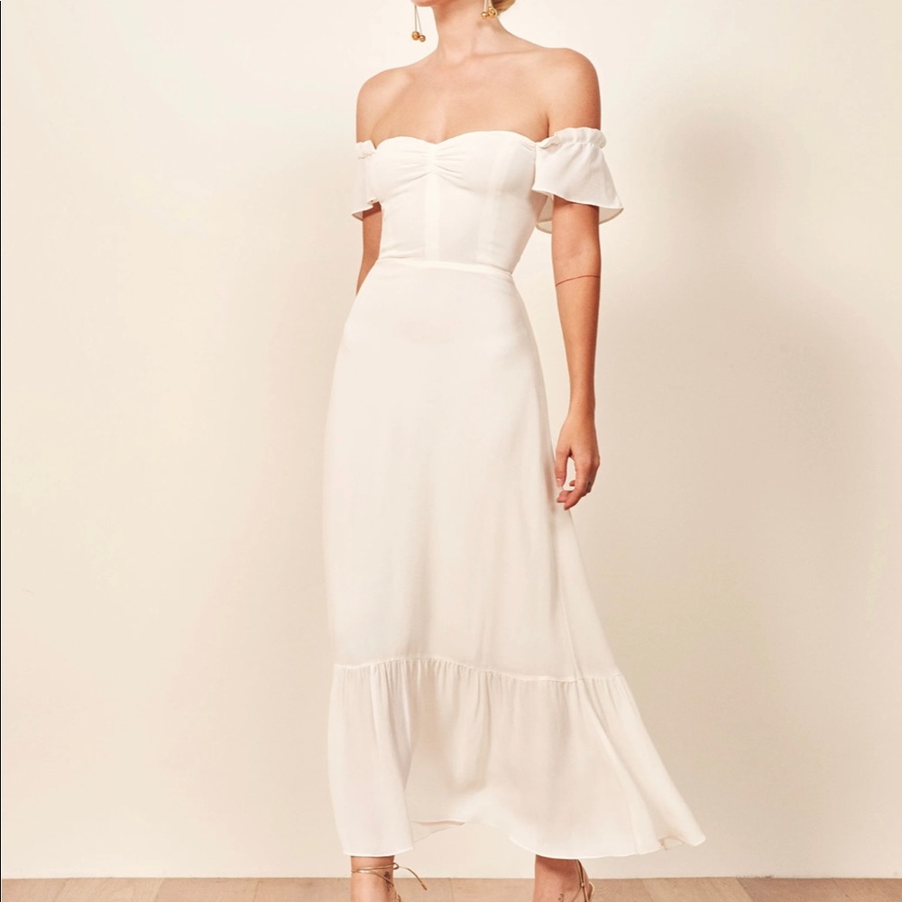 Reformation butterfly dress size 8 cream